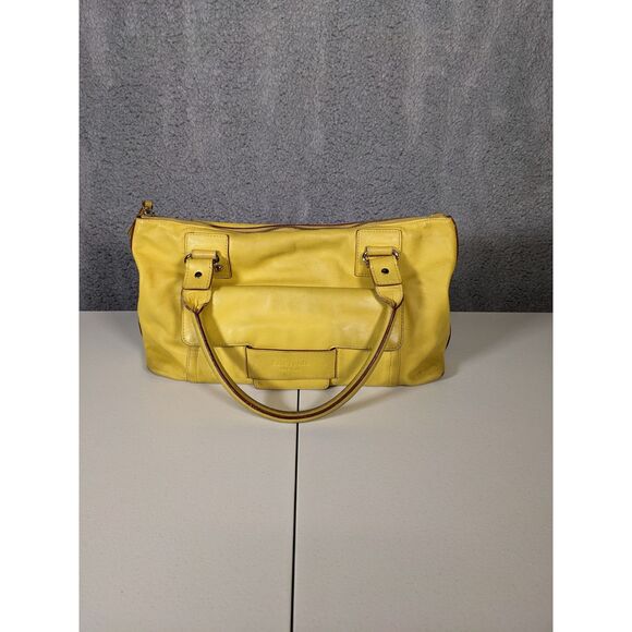 Kate Spade Women's Yellow Leather Hampton Road Satchel Handbag - Picture 3 of 8